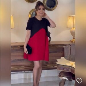 Elegant Red and Black Dress